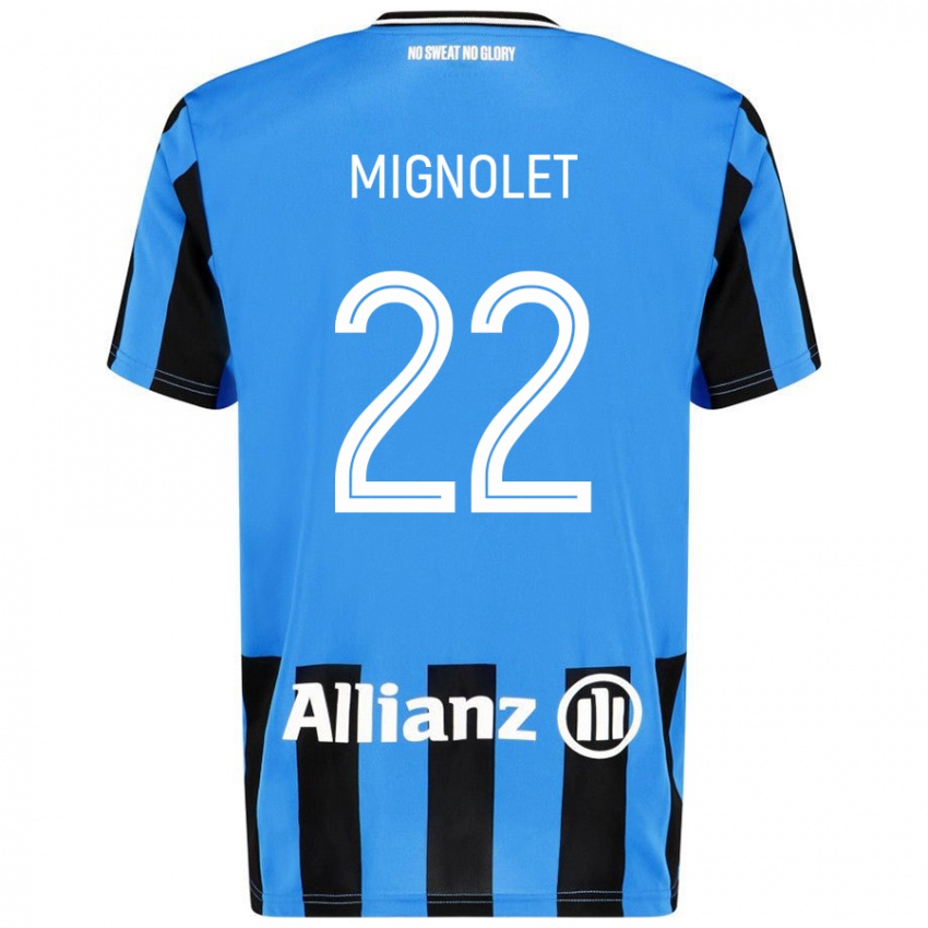 Kinderen Simon Mignolet #22 Hemelsblauw Zwart Thuisshirt Thuistenue 2024/25 T-Shirt