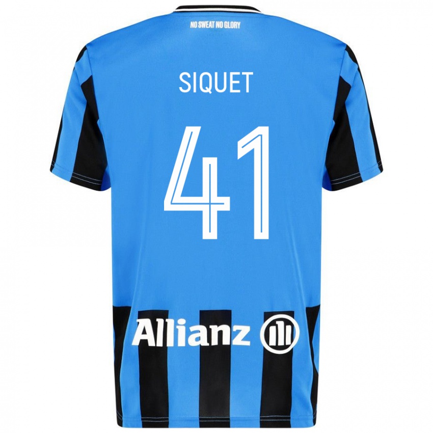 Kinderen Hugo Siquet #41 Hemelsblauw Zwart Thuisshirt Thuistenue 2024/25 T-Shirt