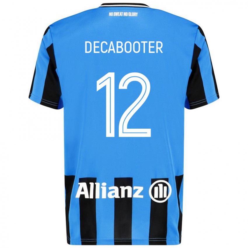 Kinderen Marith Decabooter #12 Hemelsblauw Zwart Thuisshirt Thuistenue 2024/25 T-Shirt