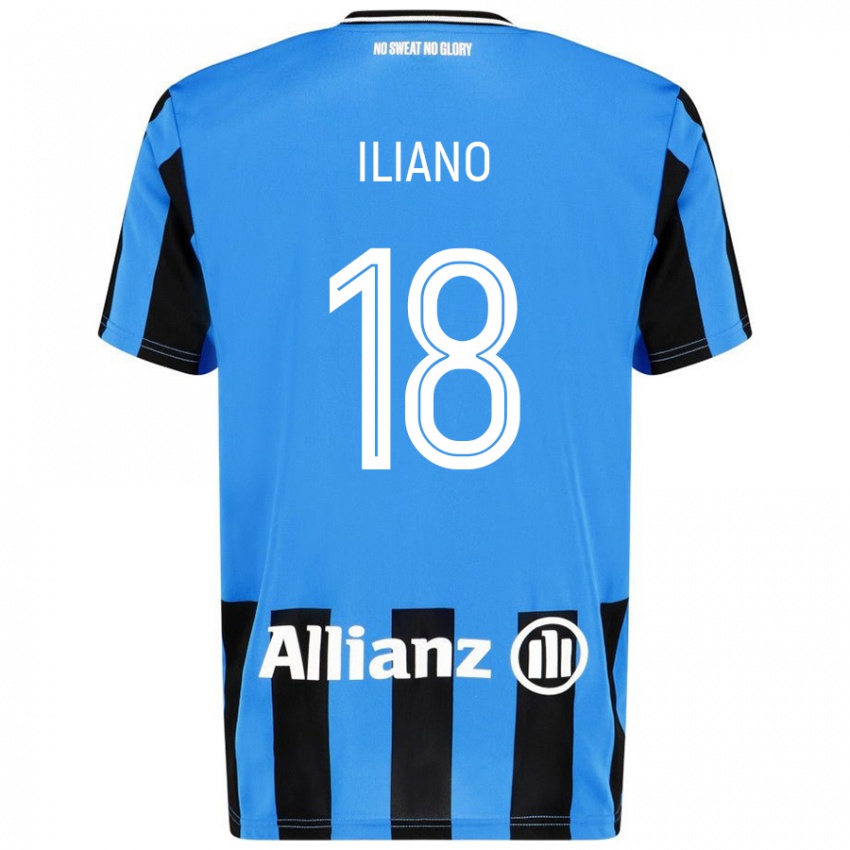 Kinderen Isabelle Iliano #18 Hemelsblauw Zwart Thuisshirt Thuistenue 2024/25 T-Shirt