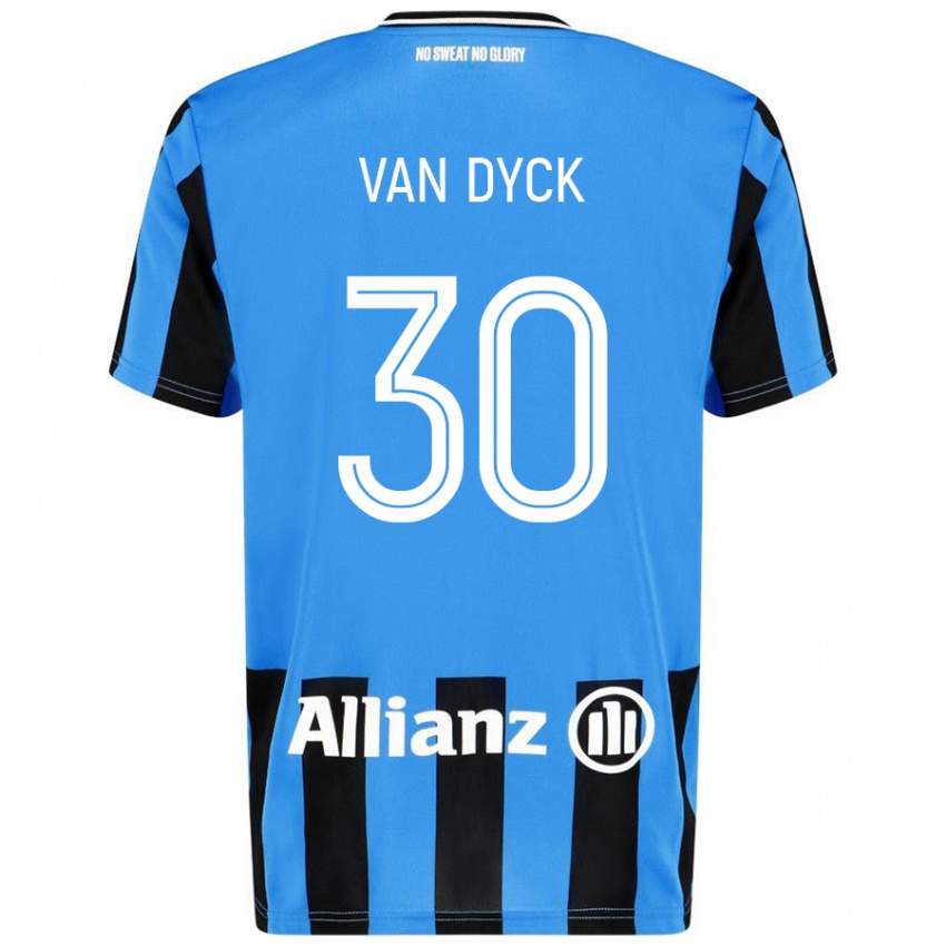 Kinderen Nell Van Dyck #30 Hemelsblauw Zwart Thuisshirt Thuistenue 2024/25 T-Shirt