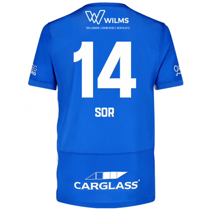 Kinderen Yira Sor #14 Blauw Thuisshirt Thuistenue 2024/25 T-Shirt