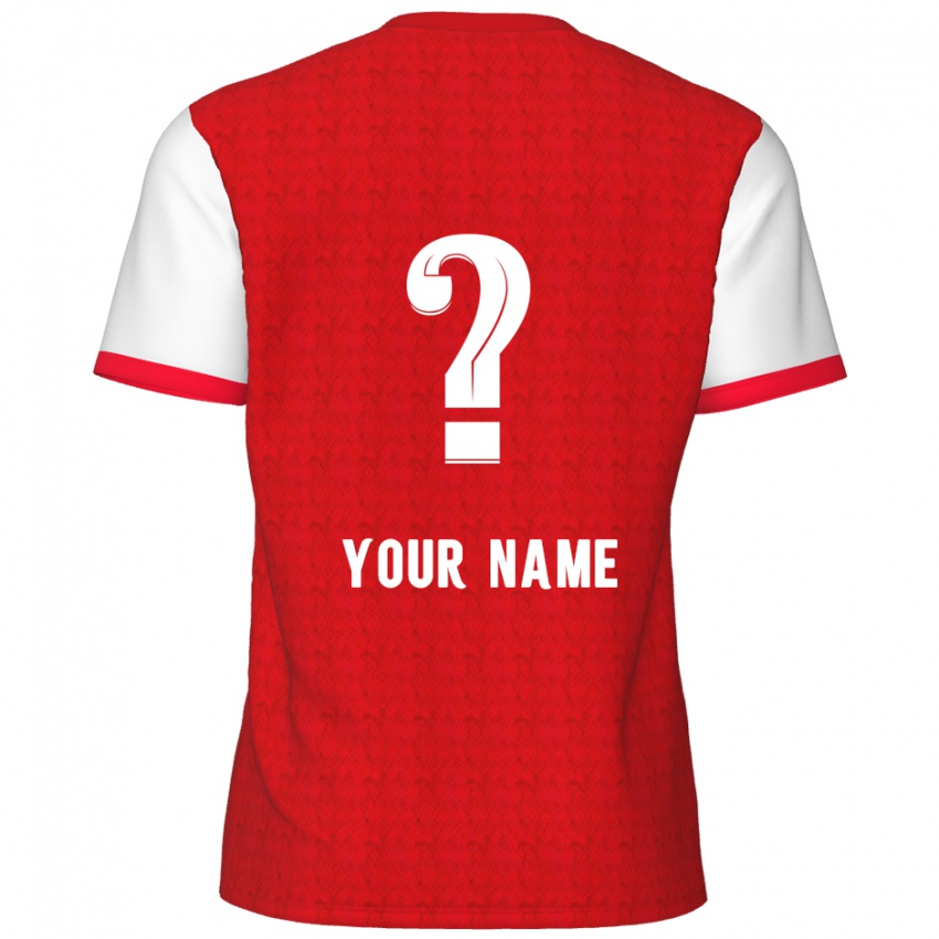 Kinderen Uw Naam #0 Rood Wit Thuisshirt Thuistenue 2024/25 T-Shirt