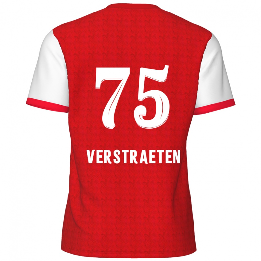 Kinderen Andreas Verstraeten #75 Rood Wit Thuisshirt Thuistenue 2024/25 T-Shirt