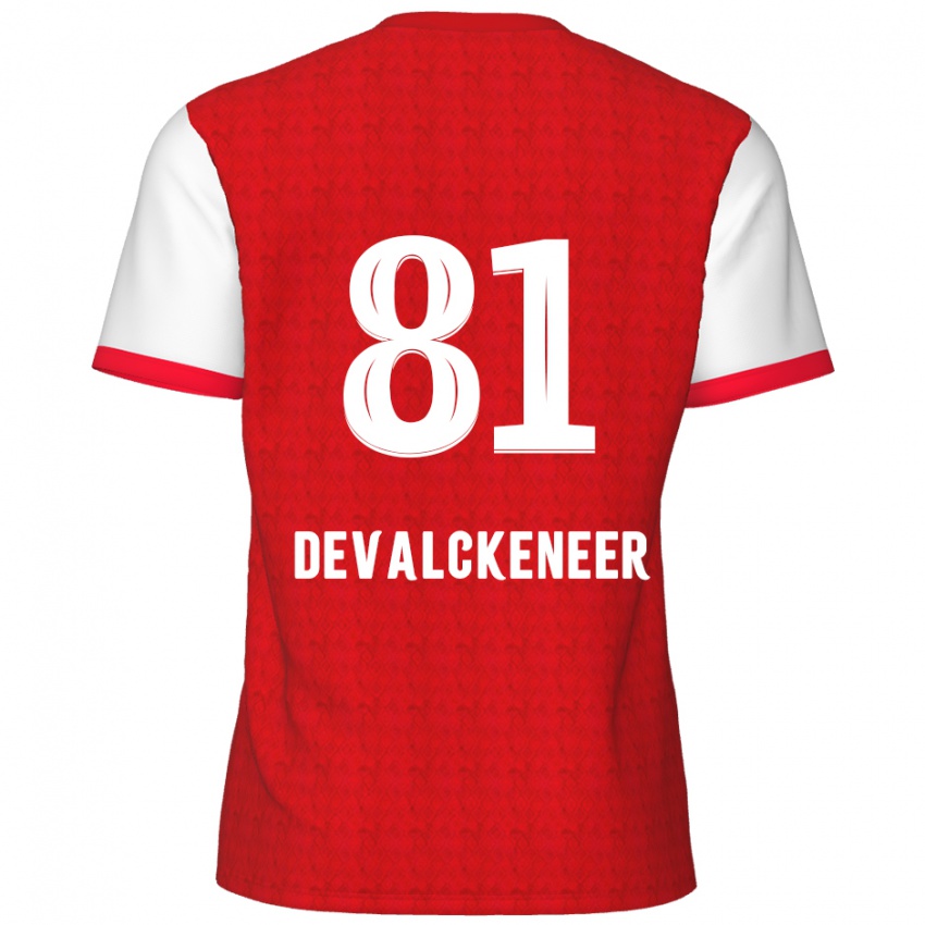 Kinderen Niels Devalckeneer #81 Rood Wit Thuisshirt Thuistenue 2024/25 T-Shirt