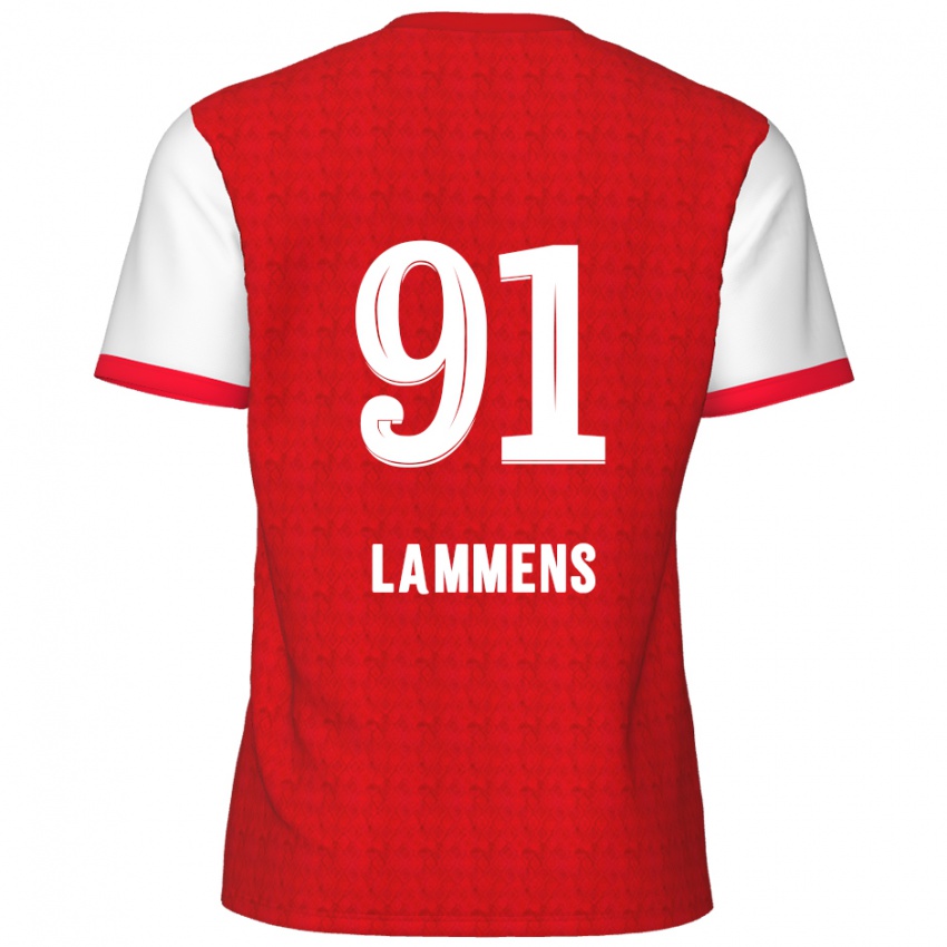 Kinderen Senne Lammens #91 Rood Wit Thuisshirt Thuistenue 2024/25 T-Shirt