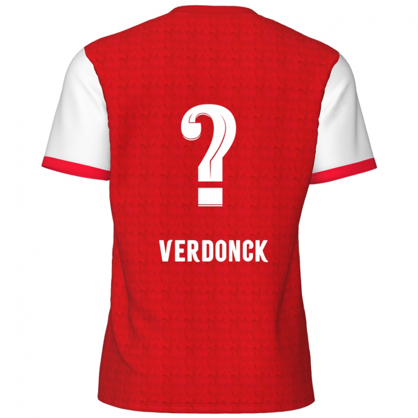 Kinderen Dries Verdonck #0 Rood Wit Thuisshirt Thuistenue 2024/25 T-Shirt