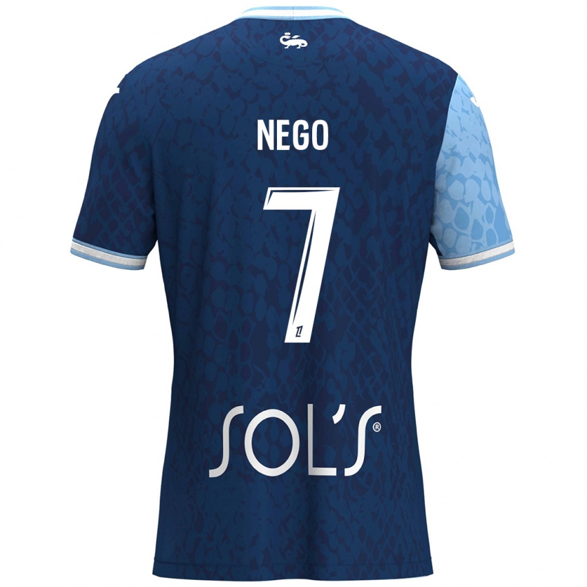 Kinderen Loïc Nego #7 Hemelsblauw Donkerblauw Thuisshirt Thuistenue 2024/25 T-Shirt