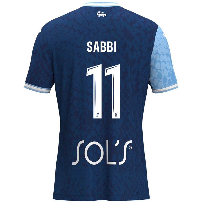 Kinderen Emmanuel Sabbi #11 Hemelsblauw Donkerblauw Thuisshirt Thuistenue 2024/25 T-Shirt