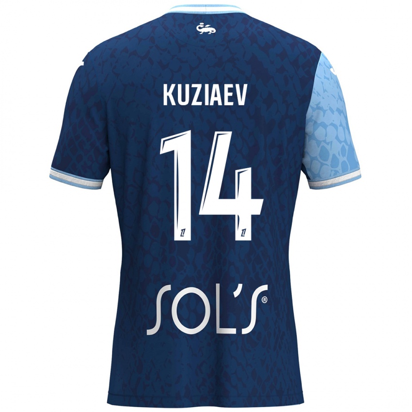 Kinderen Daler Kuzyaev #14 Hemelsblauw Donkerblauw Thuisshirt Thuistenue 2024/25 T-Shirt