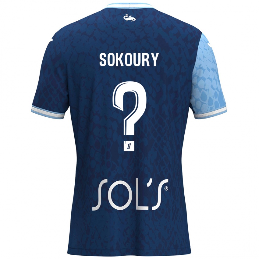 Kinderen Junior Sokoury #0 Hemelsblauw Donkerblauw Thuisshirt Thuistenue 2024/25 T-Shirt