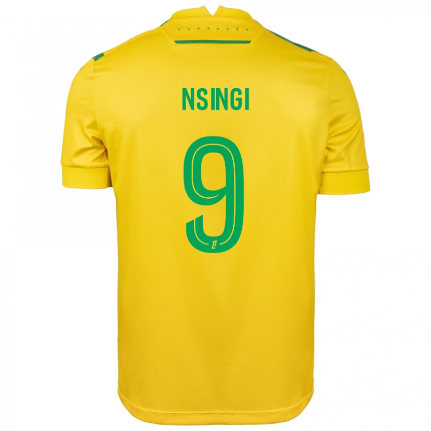 Kinderen Plamedi Nsingi #9 Geel Groen Thuisshirt Thuistenue 2024/25 T-Shirt