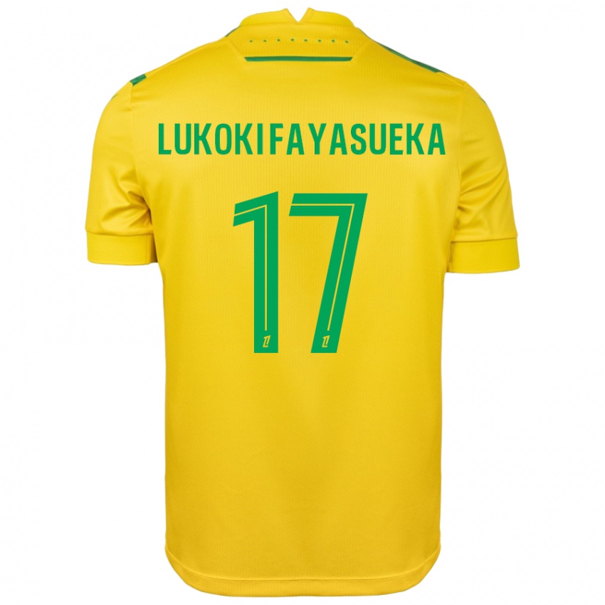 Kinderen Kévin Lukoki Fayasueka #17 Geel Groen Thuisshirt Thuistenue 2024/25 T-Shirt