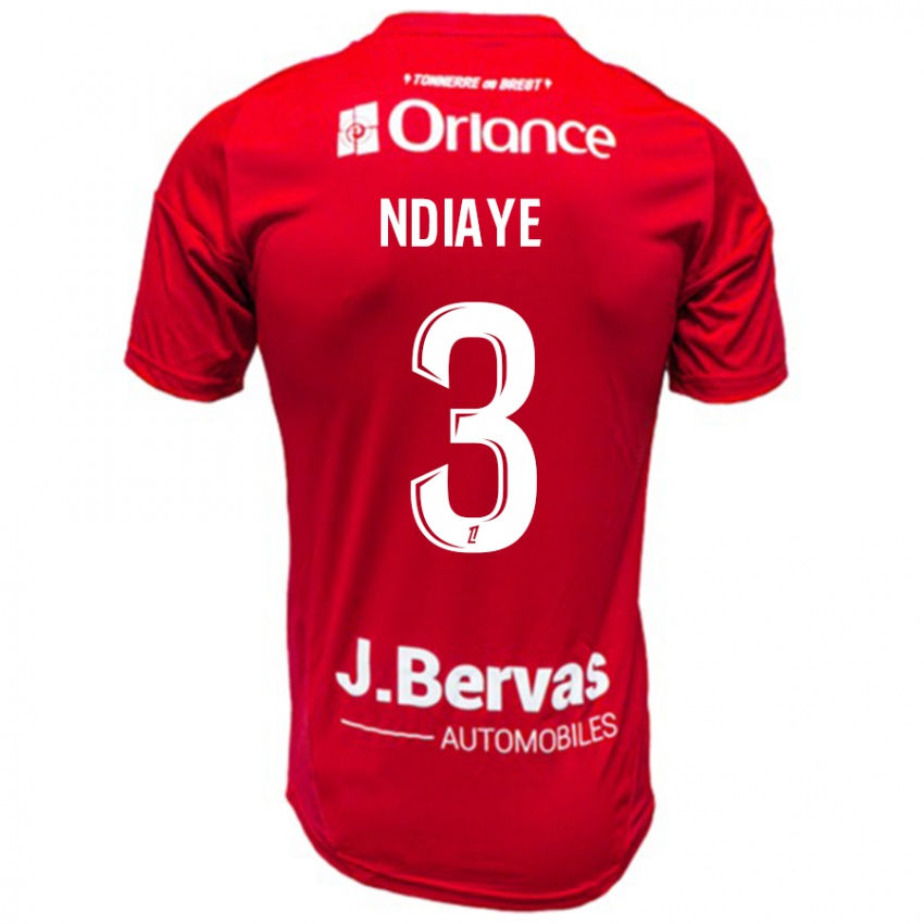 Kinderen Abdoulaye Ndiaye #3 Rood Wit Thuisshirt Thuistenue 2024/25 T-Shirt