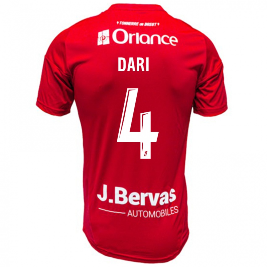 Kinderen Achraf Dari #4 Rood Wit Thuisshirt Thuistenue 2024/25 T-Shirt