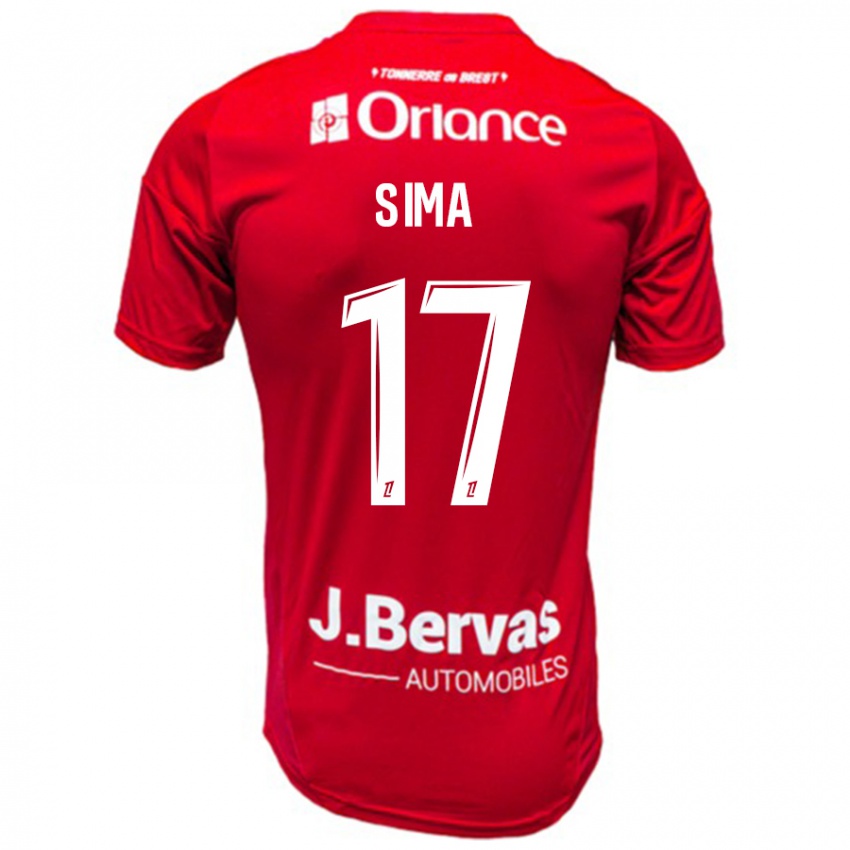 Kinderen Abdallah Sima #17 Rood Wit Thuisshirt Thuistenue 2024/25 T-Shirt