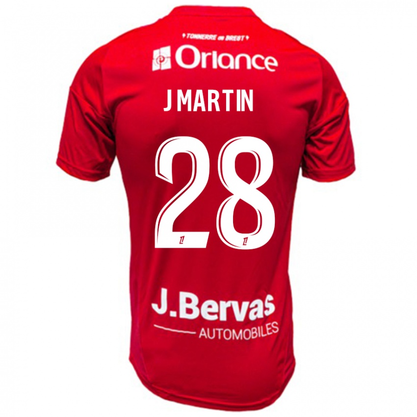 Kinderen Jonas Martin #28 Rood Wit Thuisshirt Thuistenue 2024/25 T-Shirt