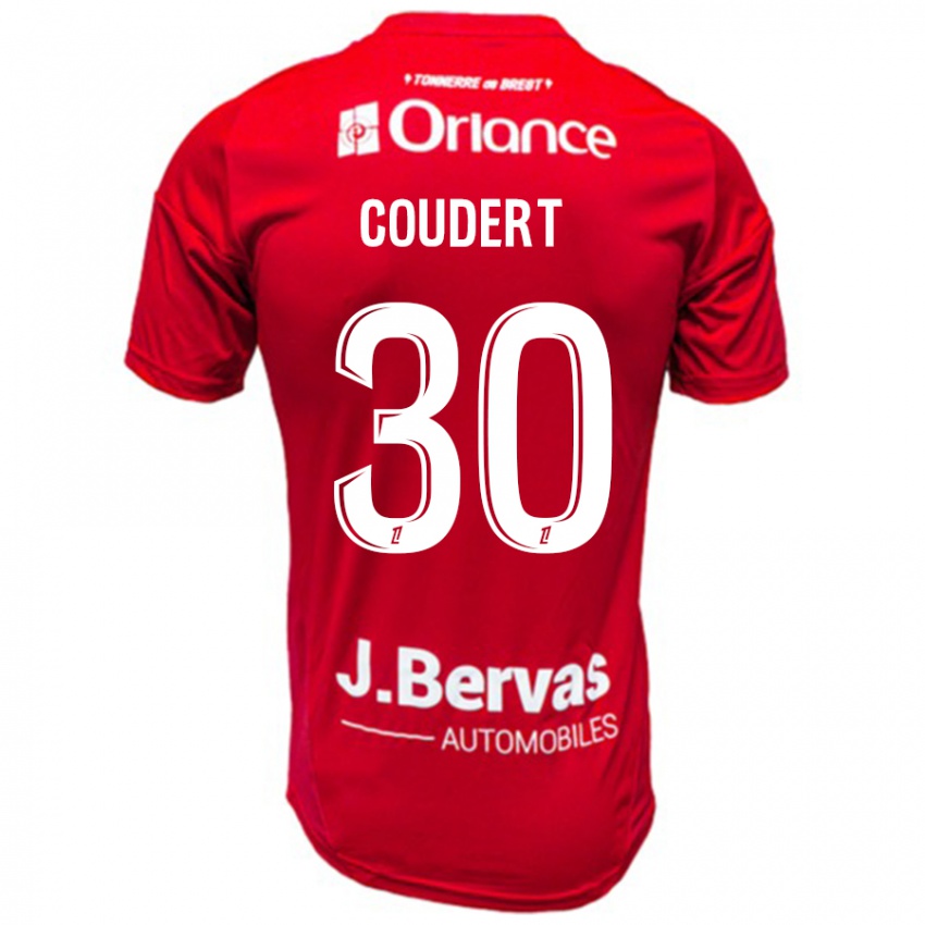 Kinderen Grégoire Coudert #30 Rood Wit Thuisshirt Thuistenue 2024/25 T-Shirt