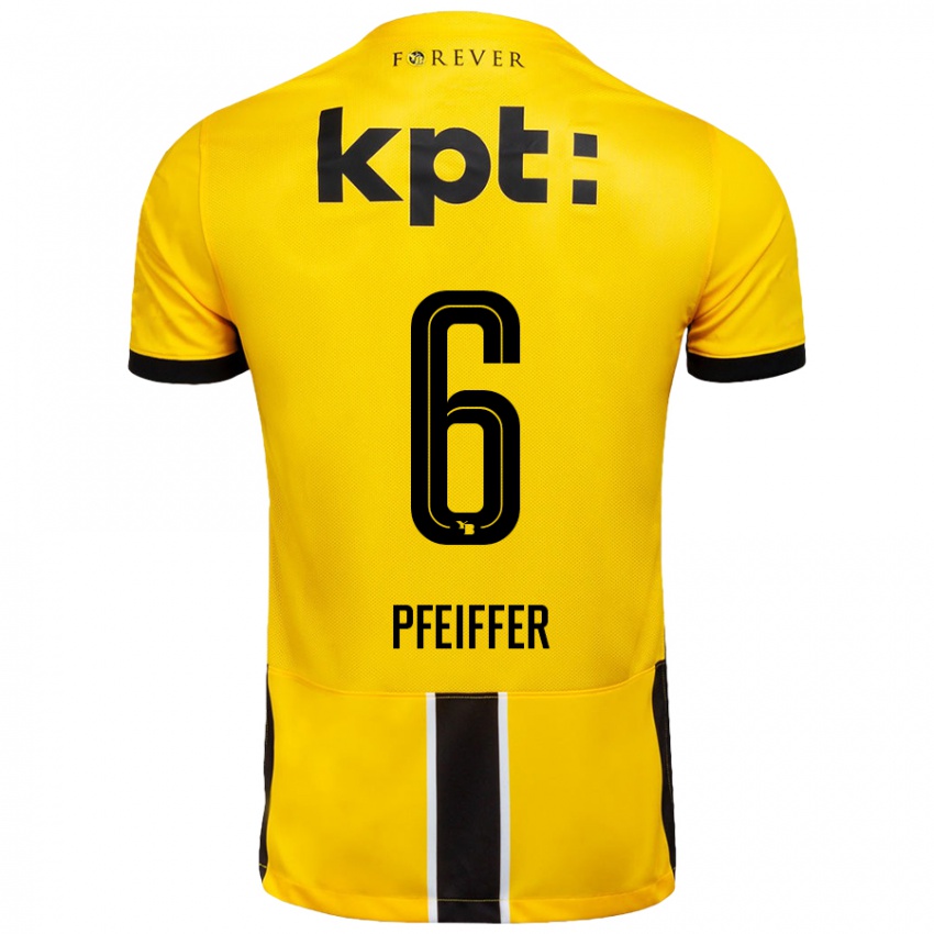 Kinderen Patric Pfeiffer #6 Geel Zwart Thuisshirt Thuistenue 2024/25 T-Shirt