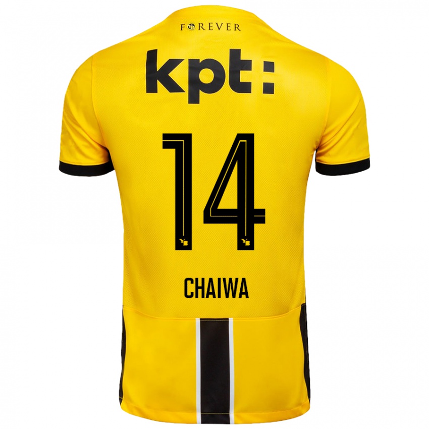 Kinderen Miguel Chaiwa #14 Geel Zwart Thuisshirt Thuistenue 2024/25 T-Shirt