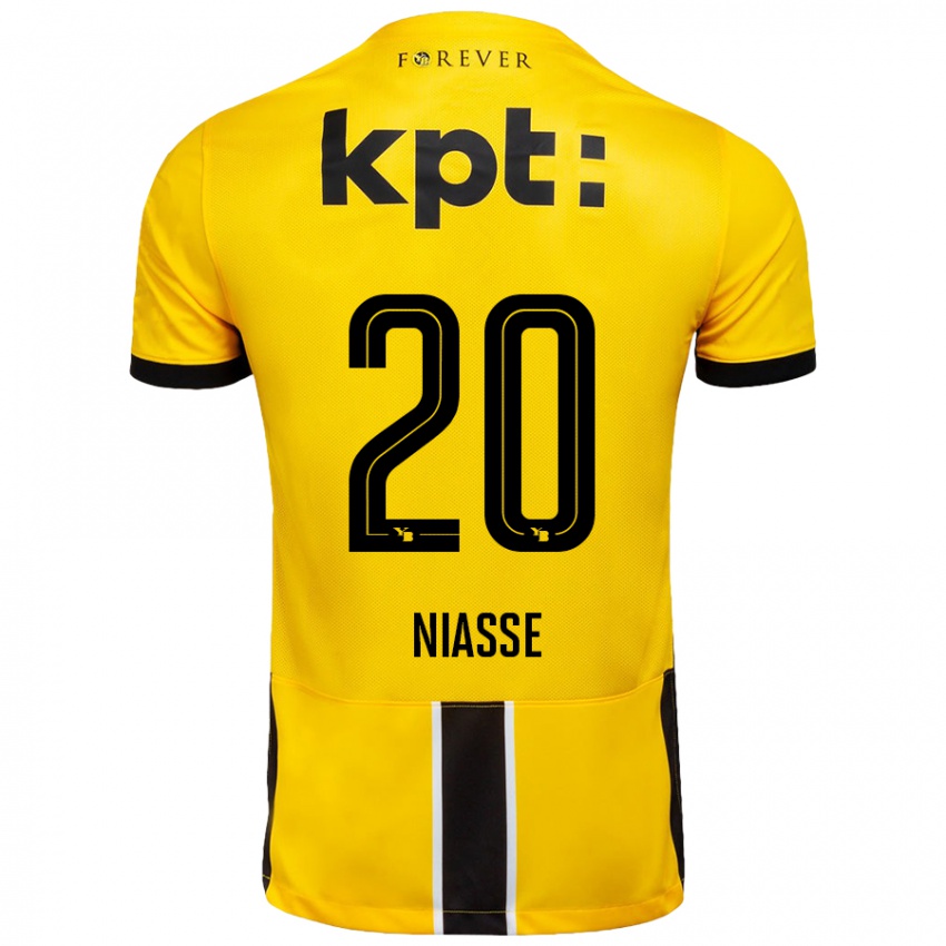 Kinderen Cheikh Niasse #20 Geel Zwart Thuisshirt Thuistenue 2024/25 T-Shirt