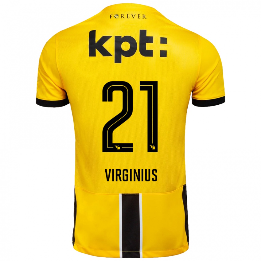 Kinderen Alan Virginius #21 Geel Zwart Thuisshirt Thuistenue 2024/25 T-Shirt