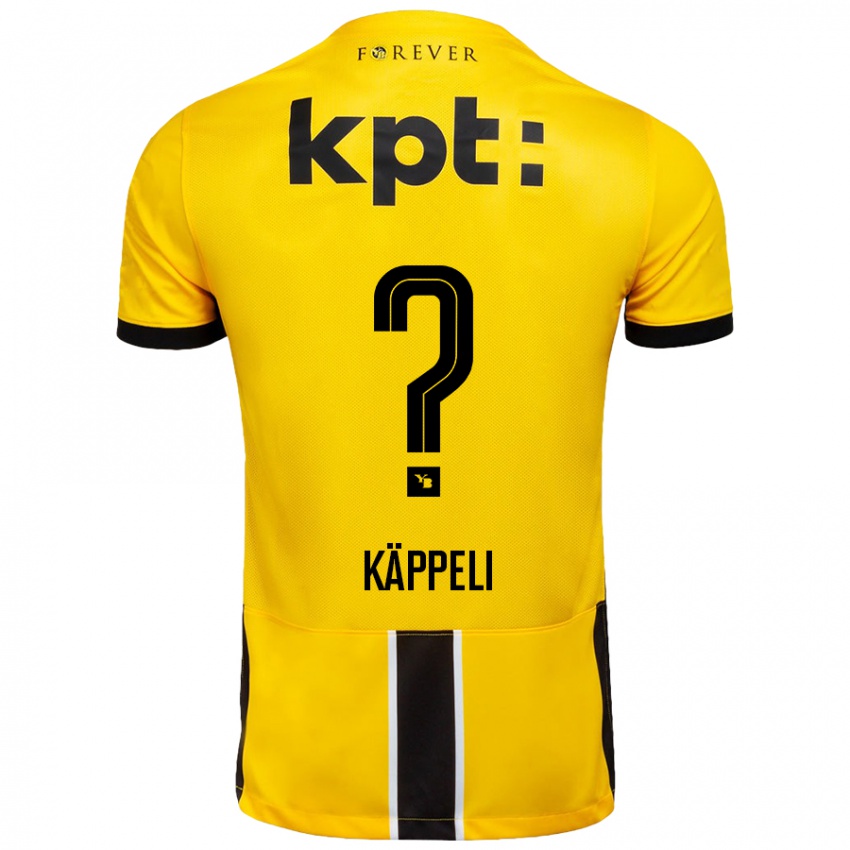 Kinderen Cuno Käppeli #0 Geel Zwart Thuisshirt Thuistenue 2024/25 T-Shirt