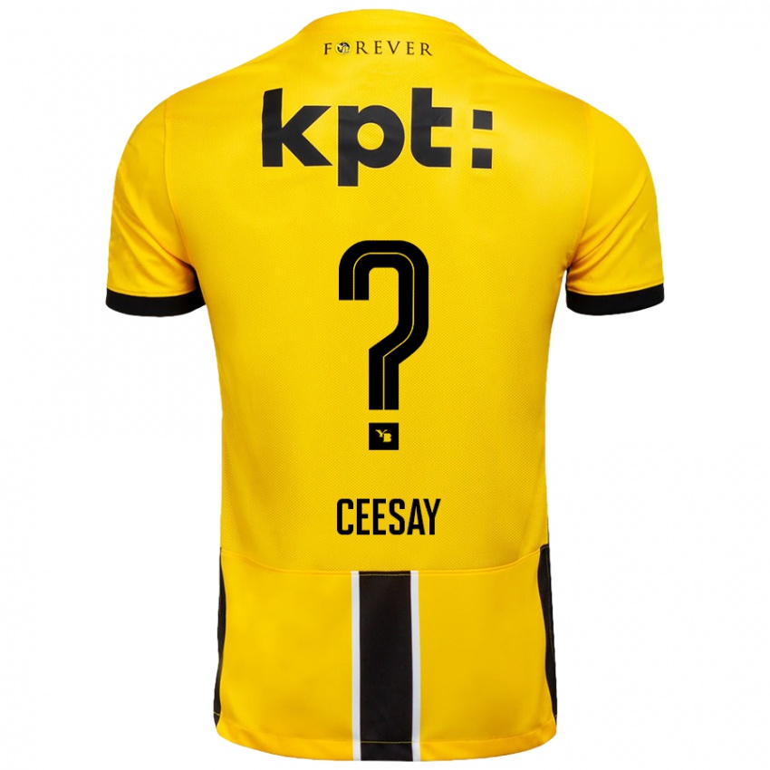 Kinderen Ebrahim Ceesay #0 Geel Zwart Thuisshirt Thuistenue 2024/25 T-Shirt