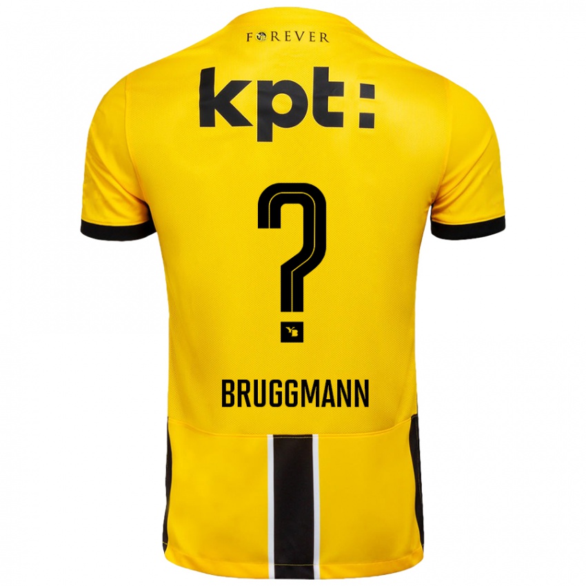 Kinderen Lino Bruggmann #0 Geel Zwart Thuisshirt Thuistenue 2024/25 T-Shirt