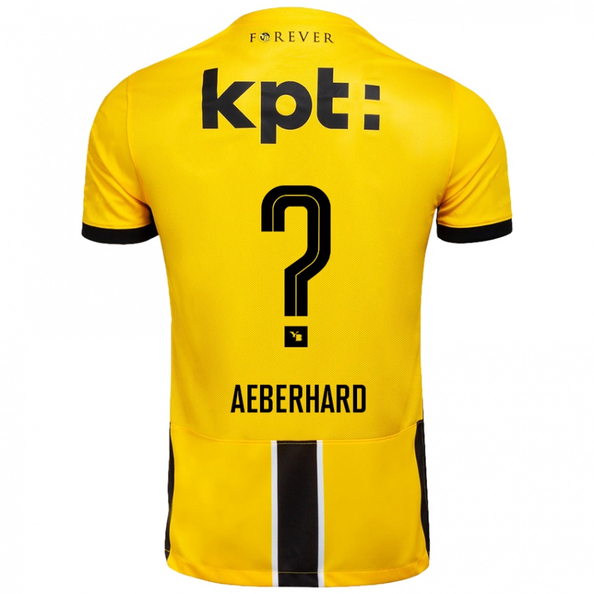 Kinderen Ben Aeberhard #0 Geel Zwart Thuisshirt Thuistenue 2024/25 T-Shirt