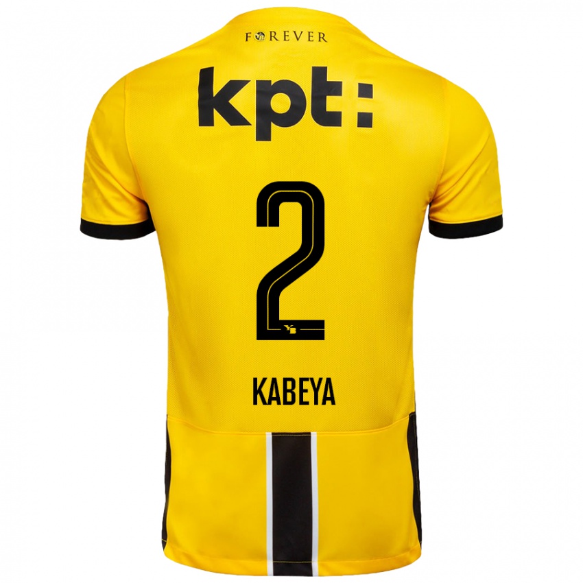 Kinderen Benjamin Kabeya #2 Geel Zwart Thuisshirt Thuistenue 2024/25 T-Shirt