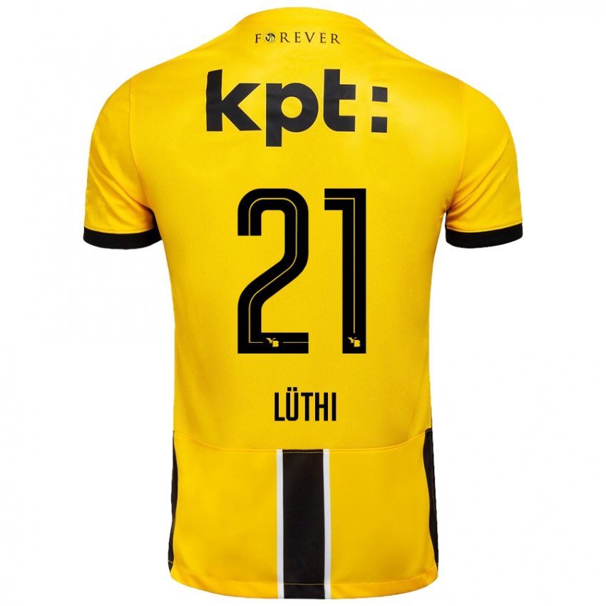 Kinderen Janis Lüthi #21 Geel Zwart Thuisshirt Thuistenue 2024/25 T-Shirt