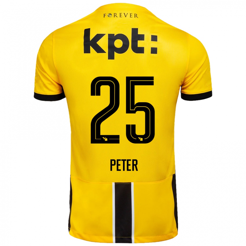 Kinderen Luc Peter #25 Geel Zwart Thuisshirt Thuistenue 2024/25 T-Shirt