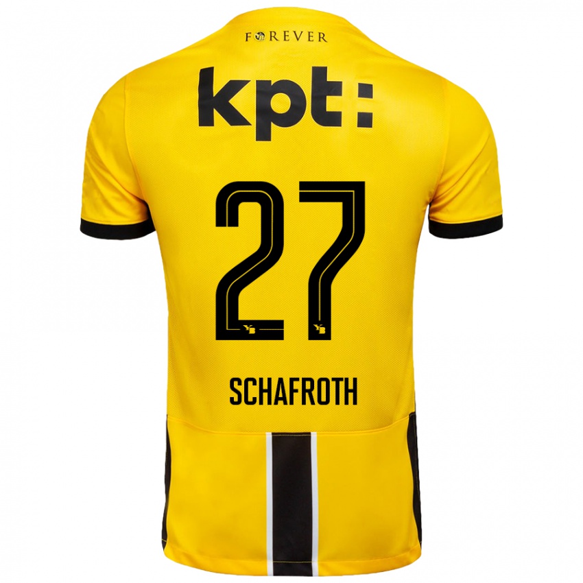 Kinderen Reto Schafroth #27 Geel Zwart Thuisshirt Thuistenue 2024/25 T-Shirt