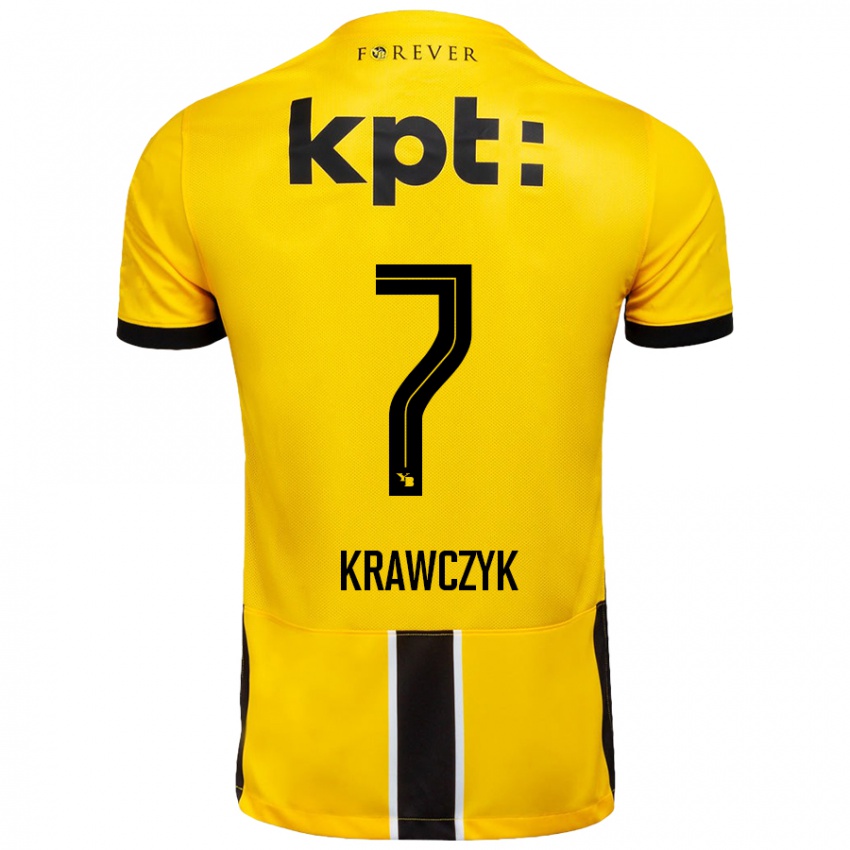 Kinderen Caroline Krawczyk #7 Geel Zwart Thuisshirt Thuistenue 2024/25 T-Shirt