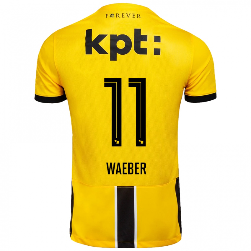 Kinderen Stéphanie Waeber #11 Geel Zwart Thuisshirt Thuistenue 2024/25 T-Shirt