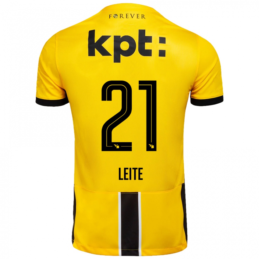 Kinderen Ana Leite #21 Geel Zwart Thuisshirt Thuistenue 2024/25 T-Shirt