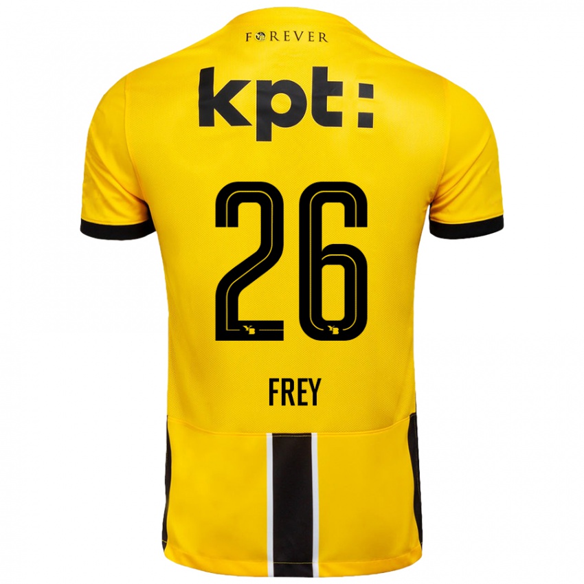 Kinderen Laura Frey #26 Geel Zwart Thuisshirt Thuistenue 2024/25 T-Shirt