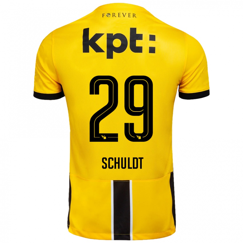 Kinderen Inga Schuldt #29 Geel Zwart Thuisshirt Thuistenue 2024/25 T-Shirt