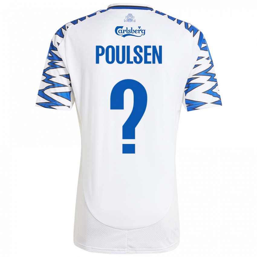 Kinderen Xander Poulsen #0 Wit Hemelsblauw Thuisshirt Thuistenue 2024/25 T-Shirt