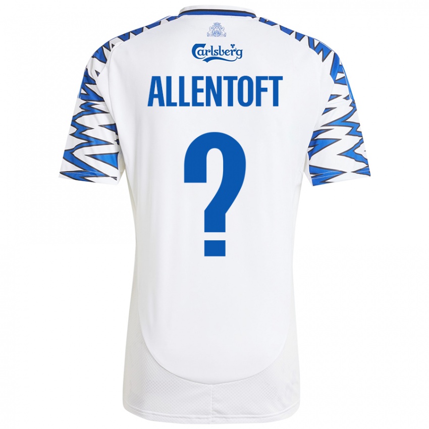 Kinderen Philip Allentoft #0 Wit Hemelsblauw Thuisshirt Thuistenue 2024/25 T-Shirt