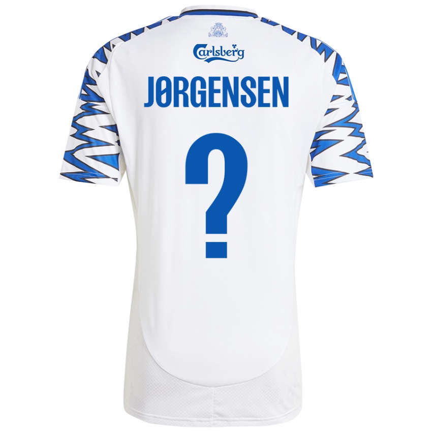 Kinderen Mads Jørgensen #0 Wit Hemelsblauw Thuisshirt Thuistenue 2024/25 T-Shirt