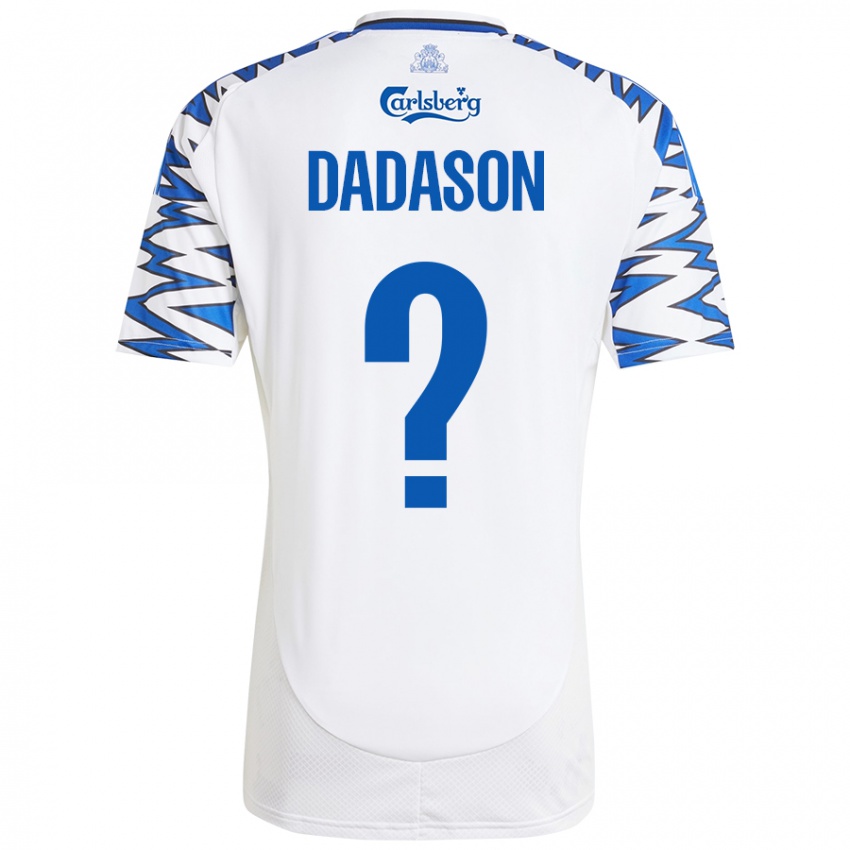 Kinderen Viktor Dadason #0 Wit Hemelsblauw Thuisshirt Thuistenue 2024/25 T-Shirt