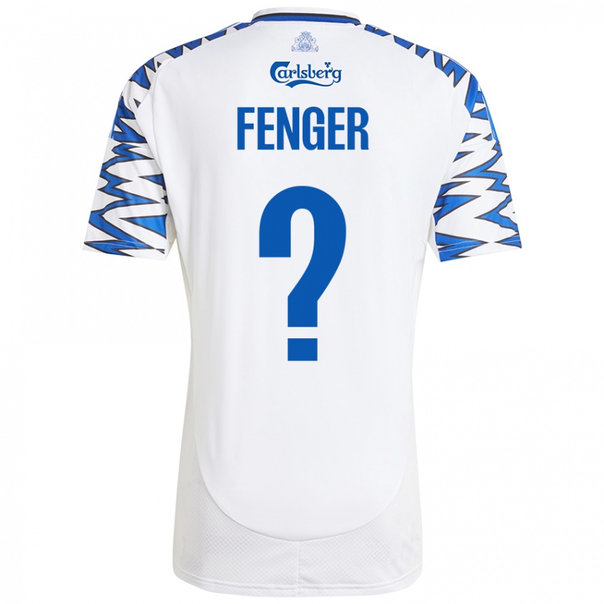 Kinderen Oskar Fenger #0 Wit Hemelsblauw Thuisshirt Thuistenue 2024/25 T-Shirt