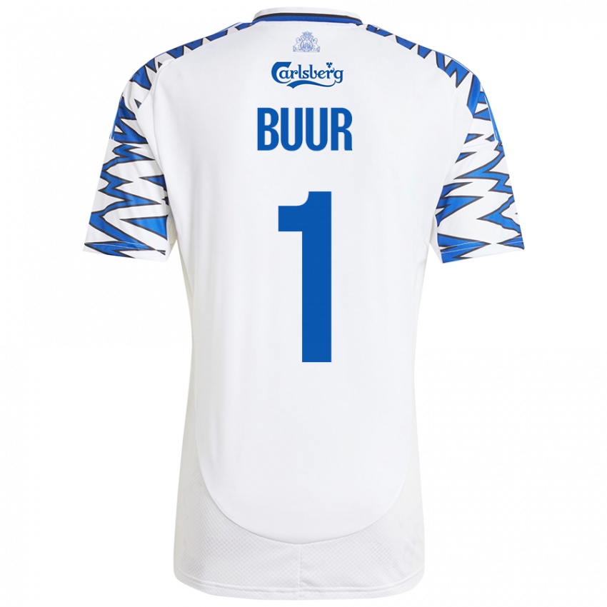 Kinderen Oscar Buur #1 Wit Hemelsblauw Thuisshirt Thuistenue 2024/25 T-Shirt