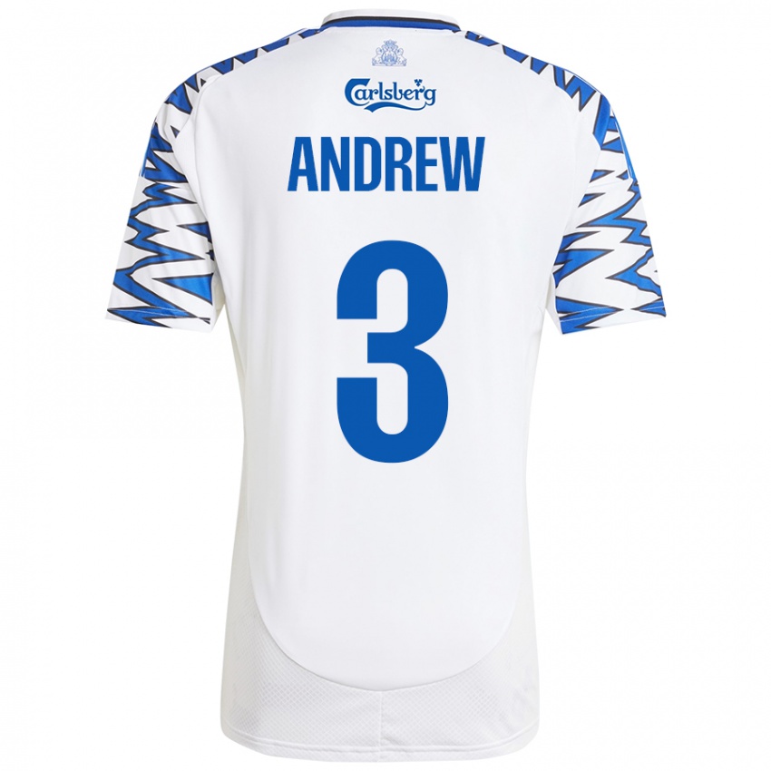 Kinderen Tristan Andrew #3 Wit Hemelsblauw Thuisshirt Thuistenue 2024/25 T-Shirt