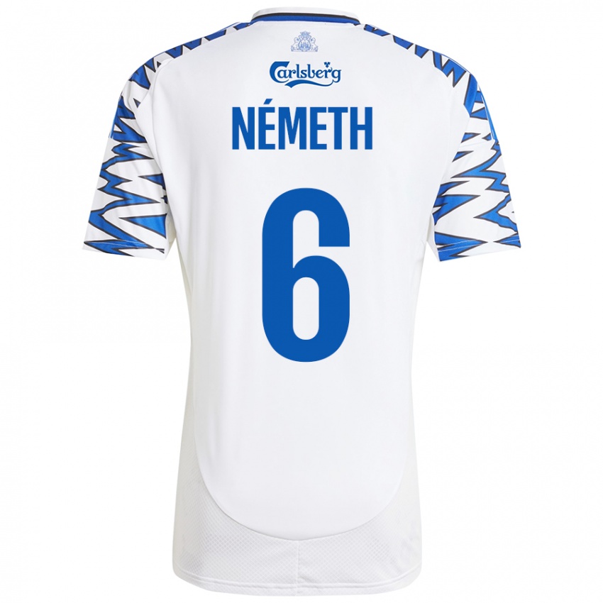 Kinderen Hunor Németh #6 Wit Hemelsblauw Thuisshirt Thuistenue 2024/25 T-Shirt