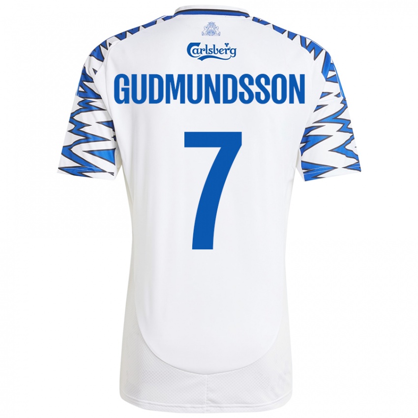 Kinderen Galdur Gudmundsson #7 Wit Hemelsblauw Thuisshirt Thuistenue 2024/25 T-Shirt