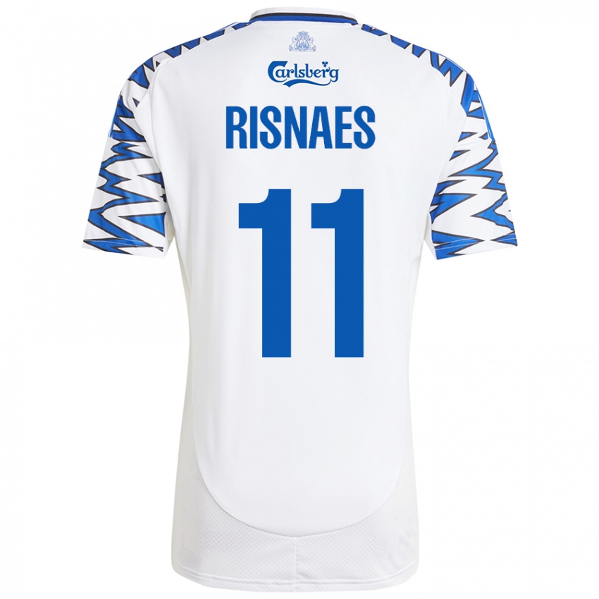 Kinderen Roberto Risnaes #11 Wit Hemelsblauw Thuisshirt Thuistenue 2024/25 T-Shirt