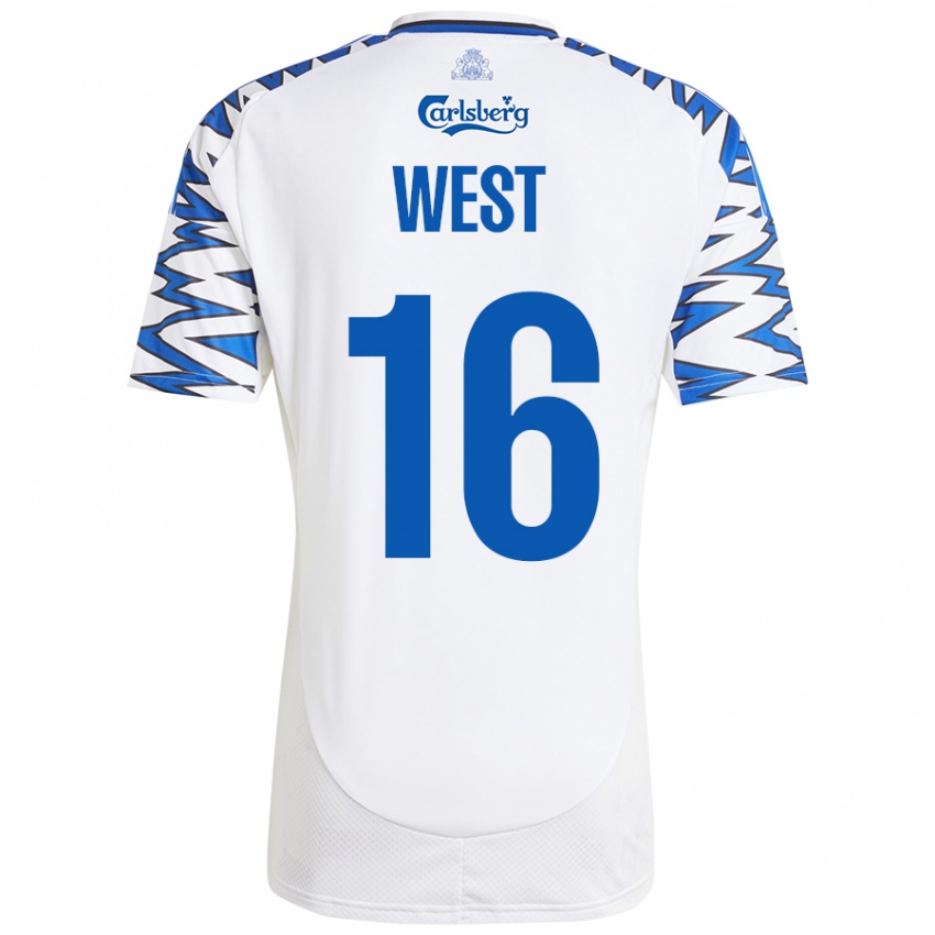 Kinderen Liam West #16 Wit Hemelsblauw Thuisshirt Thuistenue 2024/25 T-Shirt